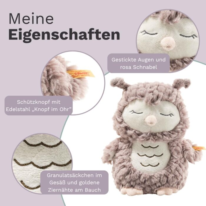 Steiff Kuscheltier Ollie Eule, Süßes Stofftier, Jungen, Mädchen & Babys ab 0 Monaten, Friends, Plüschti Beige – Bild 5